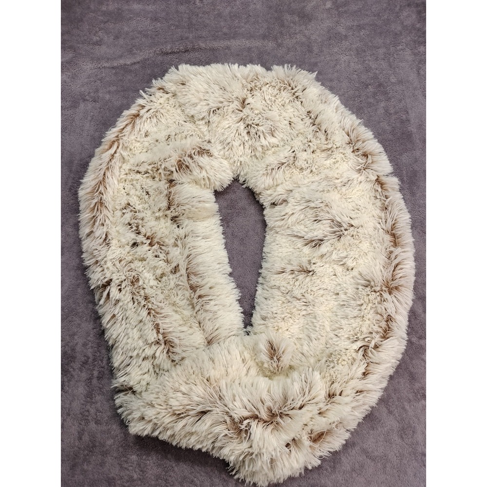 Charlotte Russe scarf infinity soft fuzzy cream brown large
